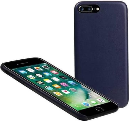 Leder Design TPU cover hoesjes cases Geschikt voor iPhone 7 Plus / 8 Plus Blauw
