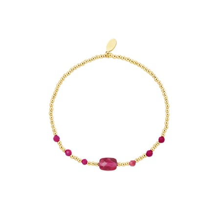 Bijoutheek Armband (sieraad) Staal En Kralen Rood