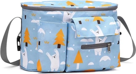 Jinius ® - Kinderwagen Organizer - Buggy Organizer - Luiertas - Kinderwagen Opbergtas – Print Lichtblauw