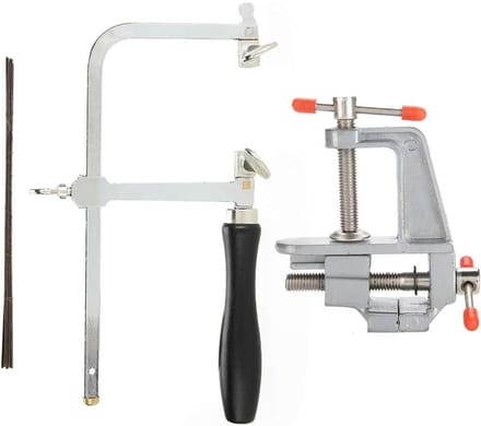 Jewelry Saw - Curved Saw Frame - 12 Blades - Mini Vise - Jewelry Making DIY Craft Tool