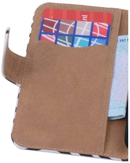 Zebra Bookstyle Wallet Case Hoesjes Geschikt voor Sony Xperia E4 Wit