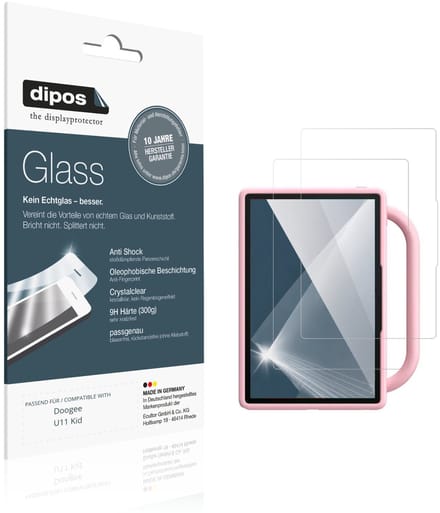 dipos – 2x Pantserfolie geschikt voor Doogee U11 Kid | 9H Screenprotector