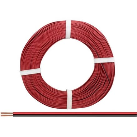 Donau Elektronik 218-50 Draad 2 x 0.14 mm² Rood, Zwart 50 m