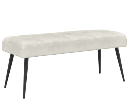 vidaXL - Bank - met - knopen - tufting - Crèmekleurig - 110 - x - 40 - x - 46 - cm - fluweel