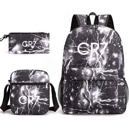 Grote schooltas met schouderband; studenten etui set van drie delen Cristiano ronaldo backpack