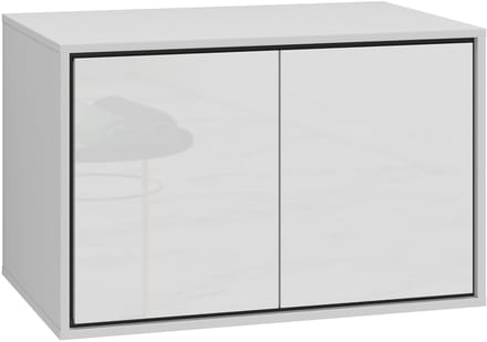 Badplaats Wastafelkast Capri 78 x 48 x 51 cm – Wit Hoogglans – Hangend Badmeubel met 2 Lades