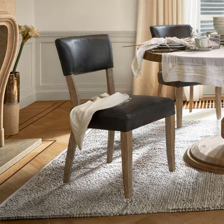 LOBERON Stoel Norevaux zwart/bruin