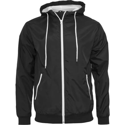 Build your Brand Windrunner Jacket BY016 - Black/White - L