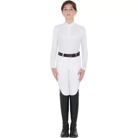 Meisjes wedstrijdpoloshirt met lange mouwen Equestro