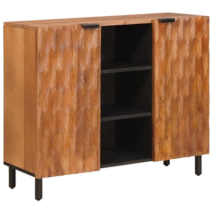 vidaXL - Dressoir - met - plank - Acacia - Bruine - Afwerking - 90 - x - 33 - x - 75 - cm