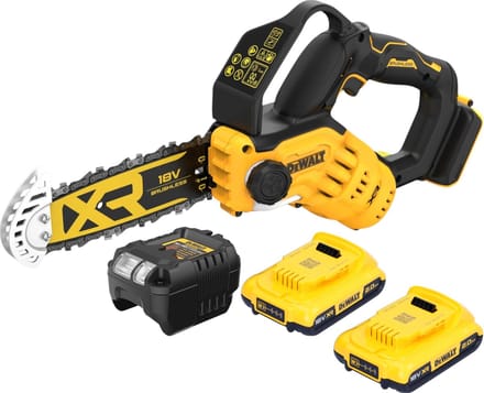 DeWalt DCMPS 520 D2 accu-snoeizaag 18 V 20 cm borstelloos + 2x accu 2.0 Ah + lader