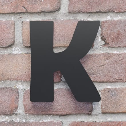Huisnummer Berlin K zwart - Huisnummerbord - 15 cm - Zelfklevend