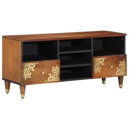vidaXL - TV - Kast - Honing - bruin - 100 - x - 33 - x - 46 - cm - Massief - Mango - Hout