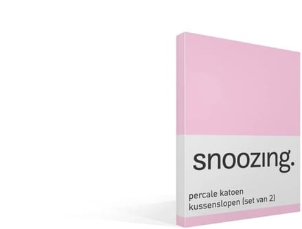 Snoozing percale katoen kussenslopen (set van 2) - Percale katoen - 40x60 cm - Roze
