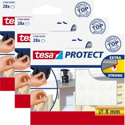 Tesa Protect Extra Strong - Zelfklevende Stootdoppen - 8mm - Geluidsreductie