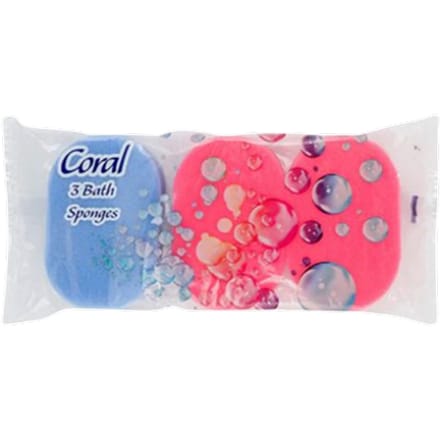 Coral Badspons Assorti Kleuren - 3 stuks