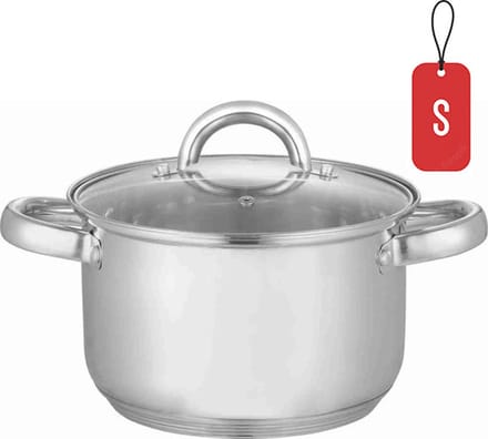 Kleine Kookpan met deksel - 20cm - RVS - Inductie