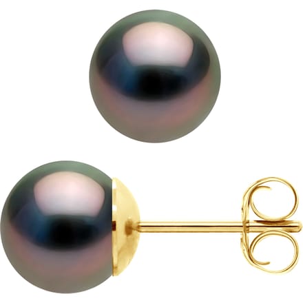 Oorbellen Tahitian Parels Rond 89mm 18K Yellow Gold