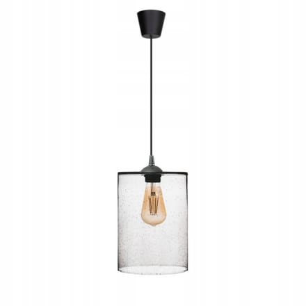 Virella Hanglamp 1M Grote Cilinderlamp Glas Zwart/Grijs