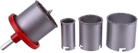 GEKO Diamant gatenzaag set - 4 stuks - 33-73 mm - HCS staal - Tungsten coating