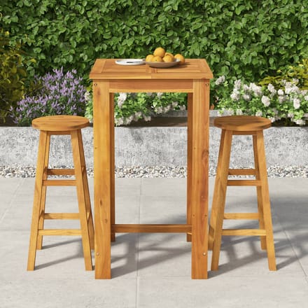 vidaXL - 3-delige - Tuinbarset - massief - acaciahout