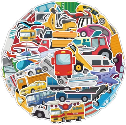 Meer Leuks - Stickerset Voertuigen - Auto - Vliegtuig - Tractor - Vrachtauto