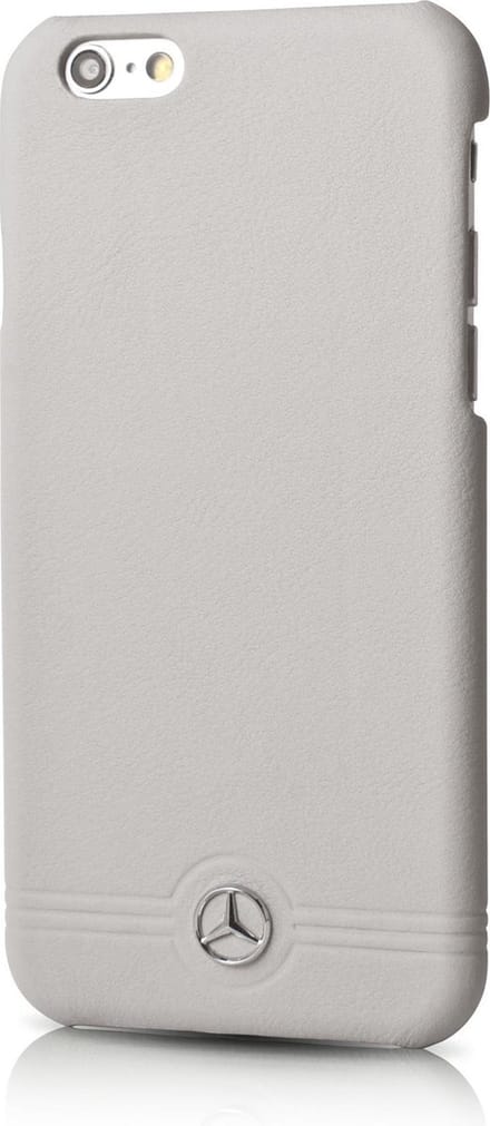 Mercedes-Benz Pure Line Leather Front Grill Back Case - Geschikt voor Apple iPhone 6/6S Plus (5.5") - Grijs
