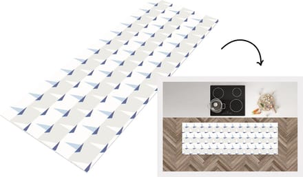 Keukenloper - Loper keuken - Patronen - Boot - Zee - 150x50 cm - Keukenloper vinyl