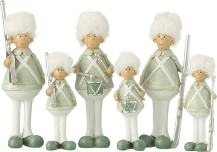 J-Line figuur soldaat Geweer + Trommel - groen/wit - small - 3 stuks