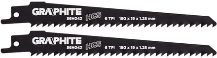 Graphite - Reciprozaagblad - Hout & MDF - 150mm - 6 Tanden