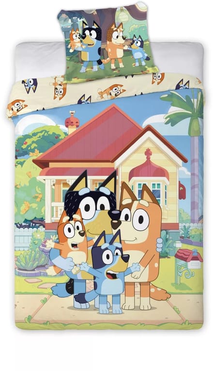 Bluey dekbedovertrek Family Home 100 x 135 cm - 40 x 60 cm - katoen