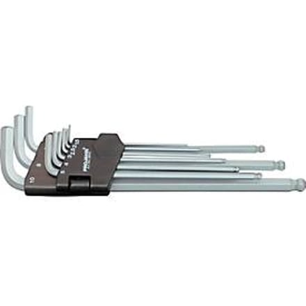 Inbussleutel-set Projahn, 9-delig, voor binnen-6kant 1,5-10 mm, extra lang, chroom-vanadium-staal