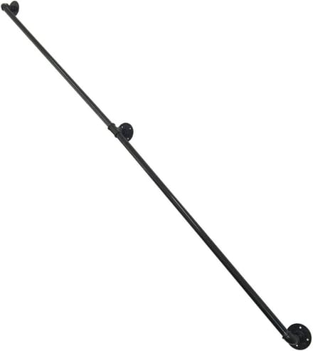 Stevige Leuning - Trapleuning Kit - Veilige Ondersteuning - Smeedijzer Constructie - 80cm Lengte - Zwart