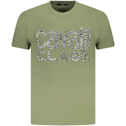 Cavalli Class Verde Katoenen Heren T-Shirt