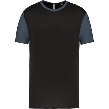 Tweekleurig herenshirt jersey met korte mouwen 'Proact' Black/Grey - M