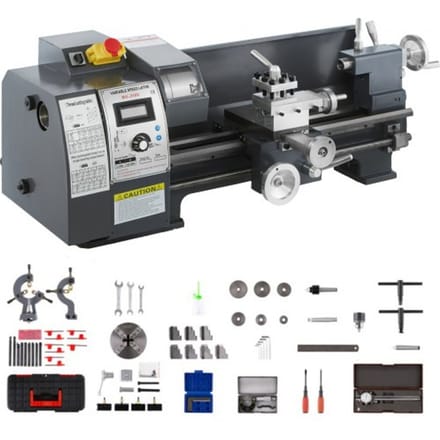 VEVOR 1100 Watt Mini Metaaldraaibank 8X16 inch voor Metaalbankdraaibank Precisie Parallelle Draaibank