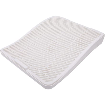 Bac à Litière Chat Rampe Marchepied Double Couche Bac à Litière Surélevé Escalier Anti Éclaboussures Escalier à Litière pour Chat blanc