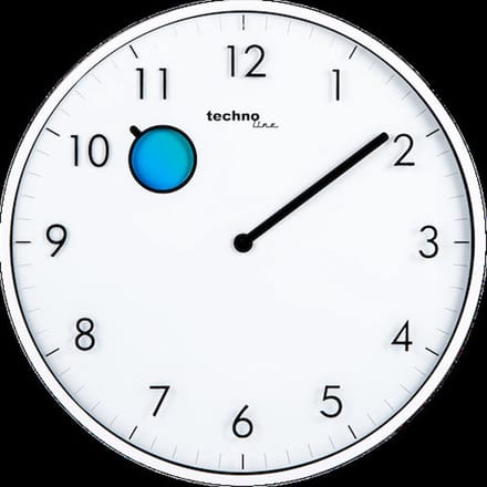Technoline WT 7630 - Wandklok - Analoog - Rond - Quartz - Kunststof - Cijfers - Wit - Extra dun