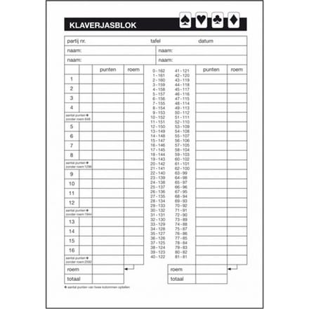 Sigel klaverjasblok - Expres - A5 - 50 vel - 1 blok - SI-40960