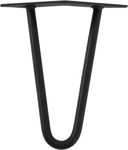 Massief zwarte hairpin tafelpoot 30 cm