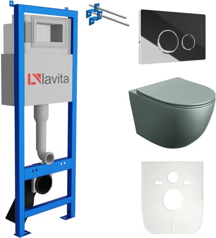 LAVITA complete toiletset SINTO GREY LAV 101 LAV 200.4.2 randloos chroom