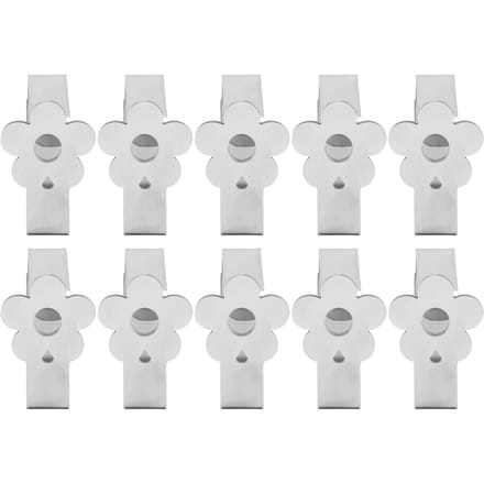 10 pcs Pinces de Nappe Multiusage Épaissies Solides en Acier Inoxydable Support de Nappe pour Extérieur et Intérieur Argent white