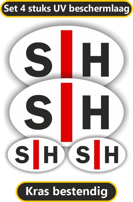Jerma - SH - Slechthorend Embleem sticker set 4 st - 2 st 10x6 - 2 st 5x3 cm - Vinyl - zelfklevend