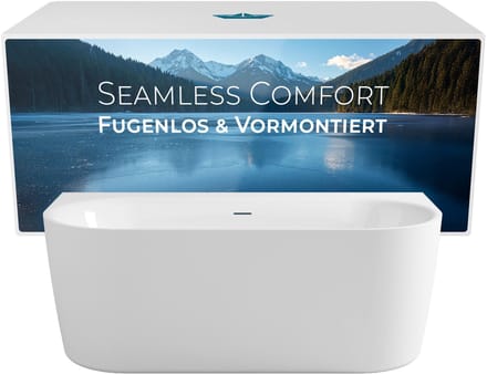 Calmwaters Seamless Comfort - Badkuip - 160 x 75 cm - Midden - Set Schort