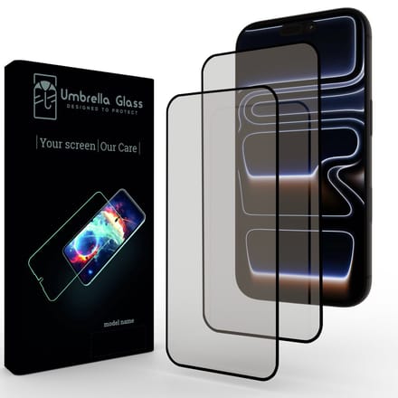 Umbrella Glass Screenprotector - Geschikt voor Apple iPhone 16 Pro Max / 17 Pro Max / 18 Pro Max - Full Cover