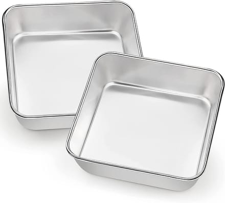 Solidchoice - Set van 2 RVS Taartvormen vierkant voor Taart, Brownie en Lasagne