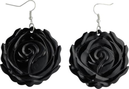 Behave Oorbel hanger 5cm lengte bewerkt met een bloemvormige schelp - roos
