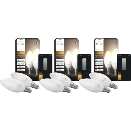 Philips Hue Kaarslamp White E14 6-Pack