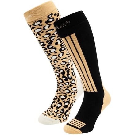 Poederbaas Skisokken Dames 2-pack Black Multi-39/42