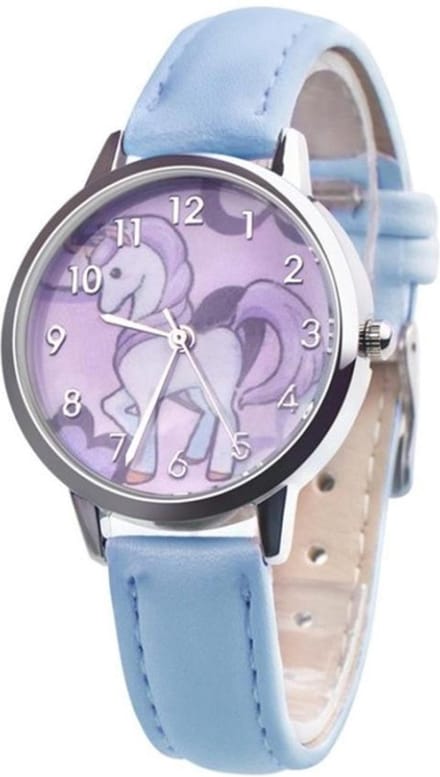 Fako® - Kinderhorloge - Eenhoorn - Unicorn - Blauw
